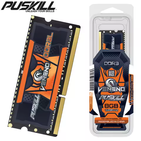 PUSKILL Veneno DDR3L Mem&oacute;ria RAM Laptop 8GB 4GB 1.35V 1600MHz 1333MHz PC3 204-PIN SODIMM Notebook Memoria Memory