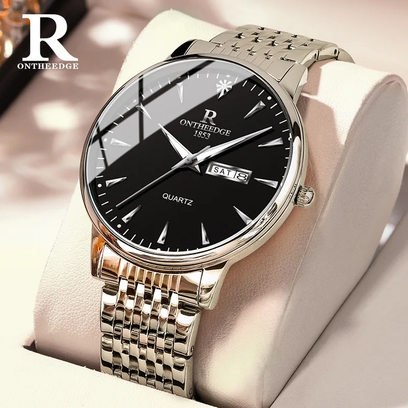 ONTHEEDGE foreign trade hot-selling ultra-thin fashionable men's watch, double calendar quartz watch