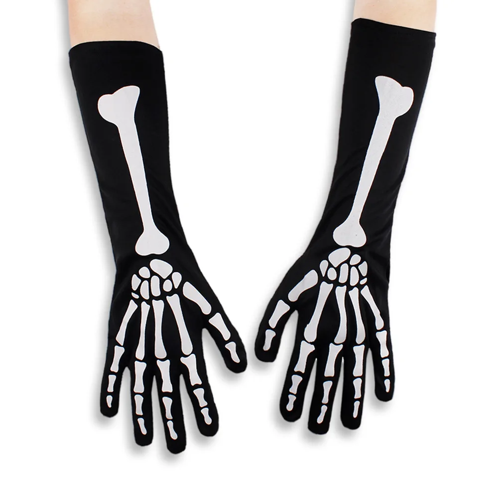 Adult Halloween Skull Gloves Creative Skull Mittens Elastic Ghost Claw Skull Gloves Cosplay Gothic Mittens Accessories New