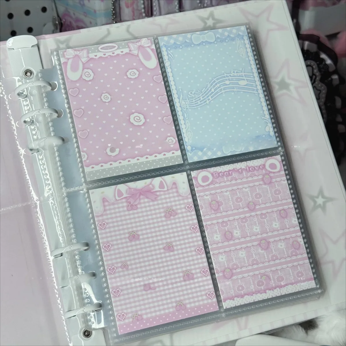 80 szt. Papieru do tła na karty Kpop, 6,5x9,1 cm, papier do dekoracji na fotokarty 3-calowe, pasuje do albumów i segregatorów. — zdjęcie produktu 2