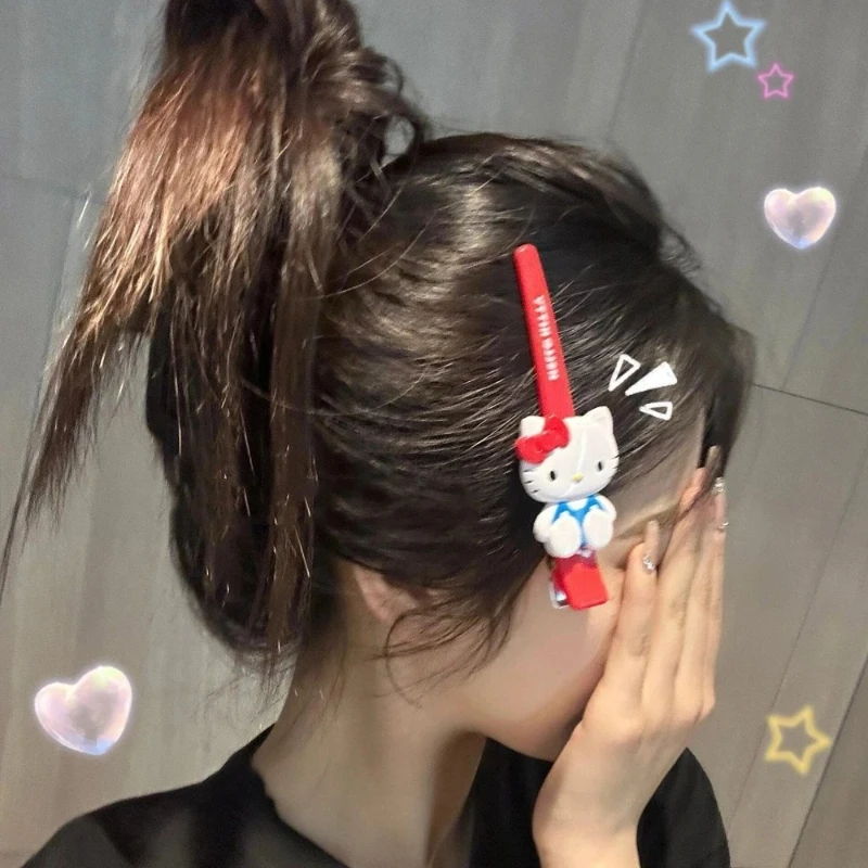 Sanrio Hello Kitty Hair Clip Cute Cartoon Pink Hairpin Girls Fashion Barrettes Bangs Clip Women Hair Accessories Jewelry Gifts view 3
