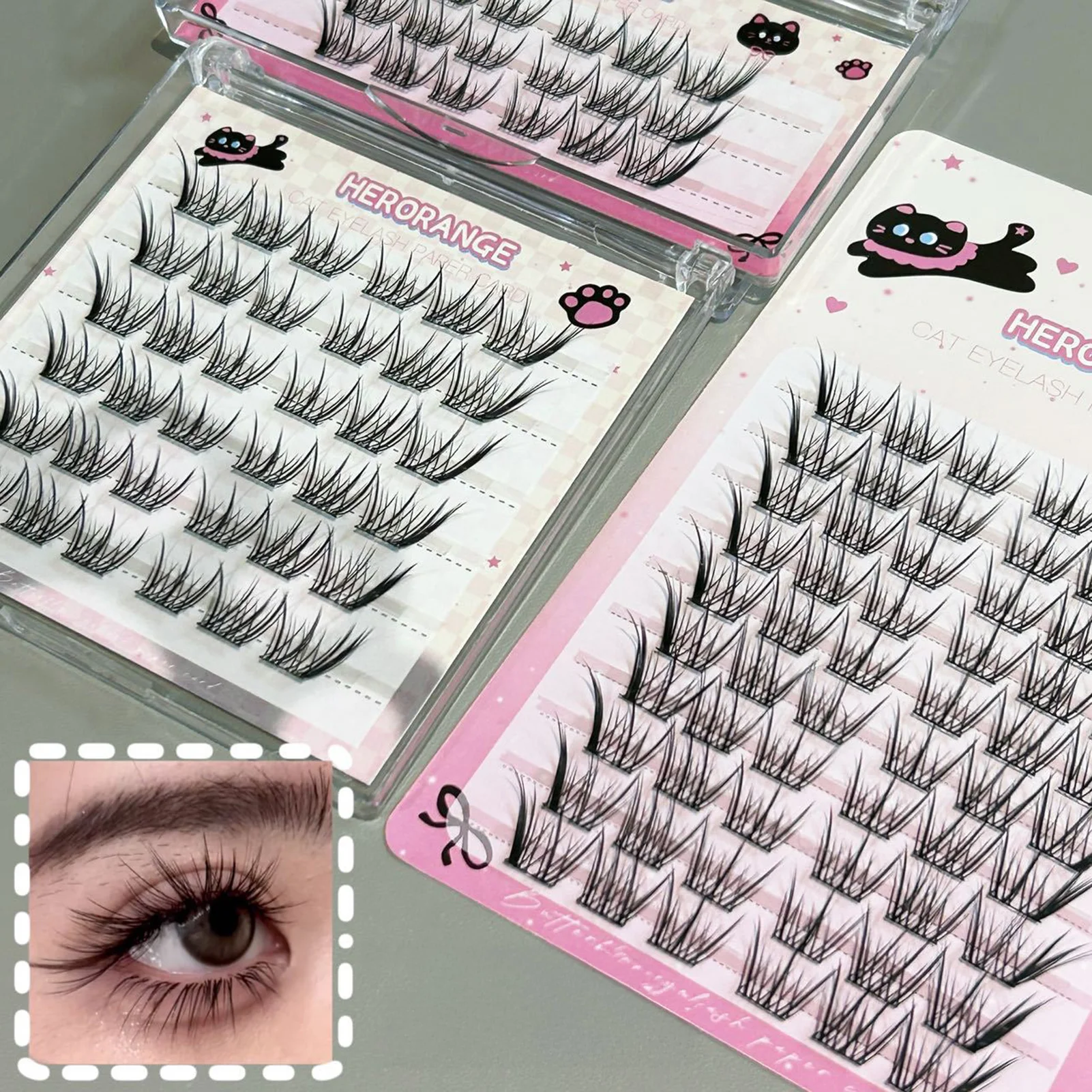 12–13 mm dünne falsche Wimpern, Länge, flauschige Wimpern, Augenschwanz, längliche Füchse, künstliche Wimpern für natürliches Aussehen, perfektes Augen-Make-up