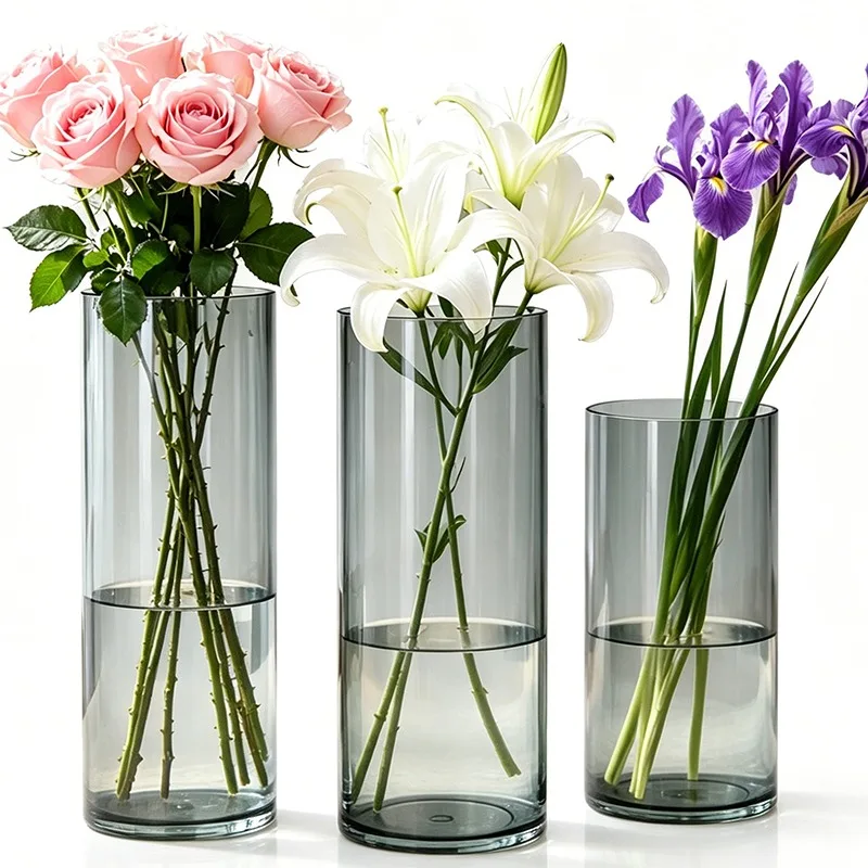 Hochzeitstisch-Dekoration Acryl-Vase Klare Hochtransparente Blumenvase für Tisch- und Schreibtischdekoration Rosen Auslaufsicher Unzerbrechlicher Kunststoff
