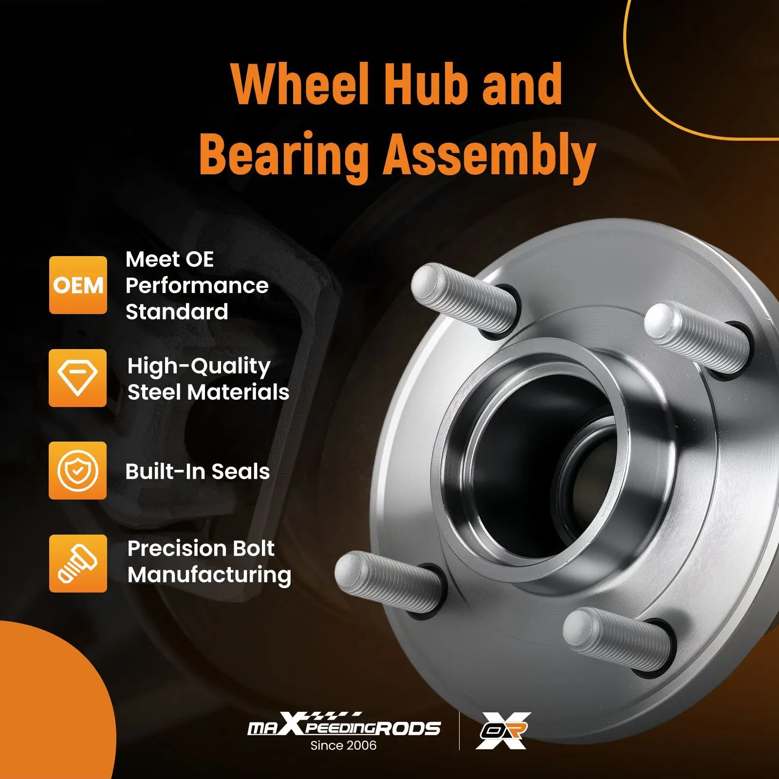 Rear Wheel Bearing Hub for Ford Focus 2007 HUB159 Rear Disc Brake 4 Bolt