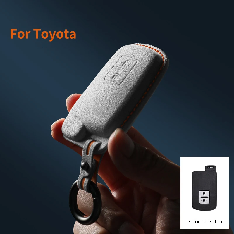 

Car Key Case Cover Keychain For Toyota Tacoma Land Cruise Prius V 4Runner Auris Camry RAV4 Avalon Yaris Verso 2/3 Buttons Suede