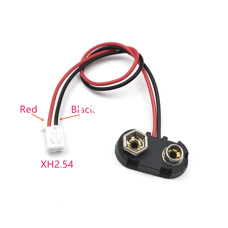 5Pcs/lot 9V Battery Buckle to PH2.0 Xh2.54 2P Terminal Wire 15cm DC Red Positive Black Negative Adapter Wire