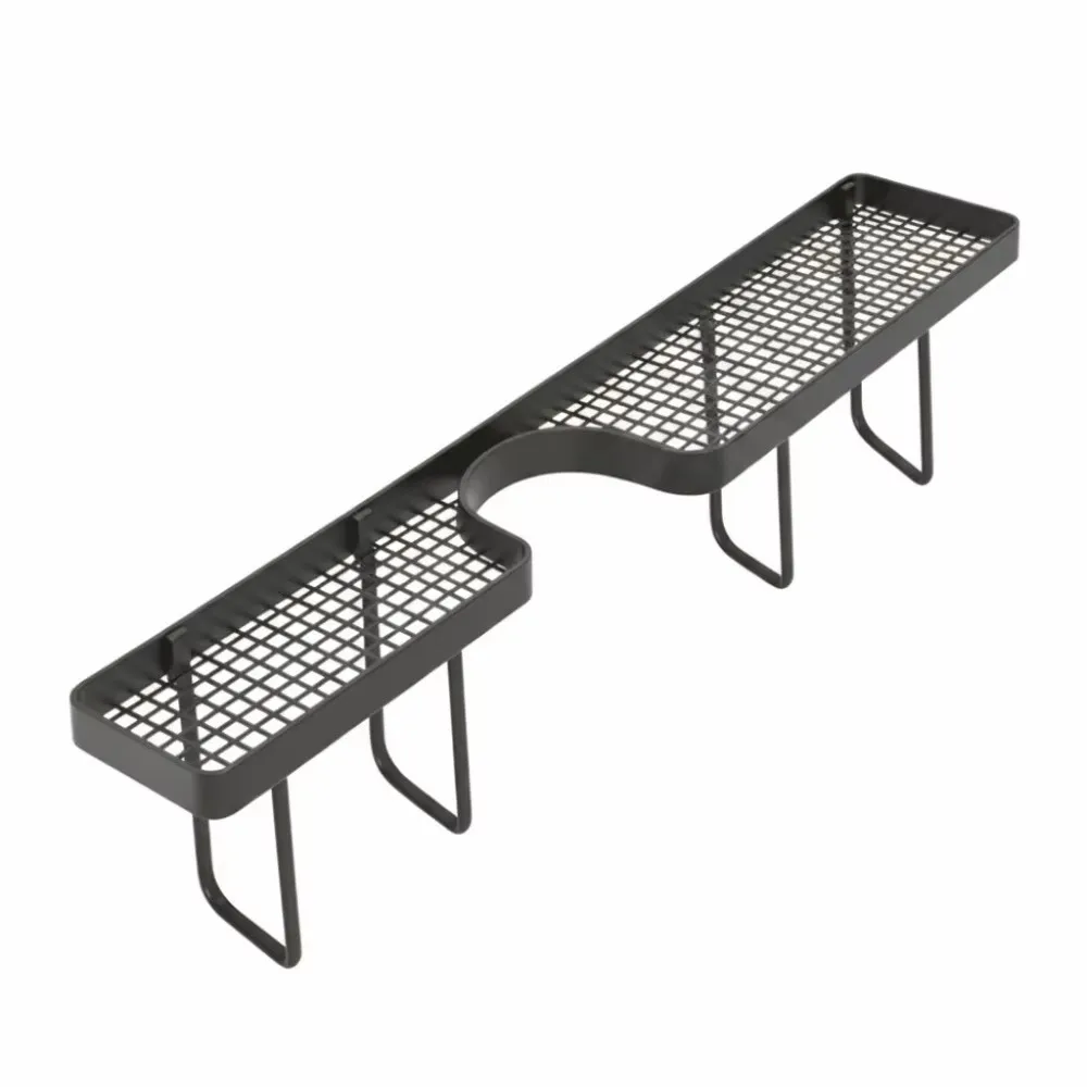 Durable No-Drill Bathroom Storage Rack Space Saving Rustproof Faucet Shelf Hollow Out Sink Shelf for Bathroom Counter