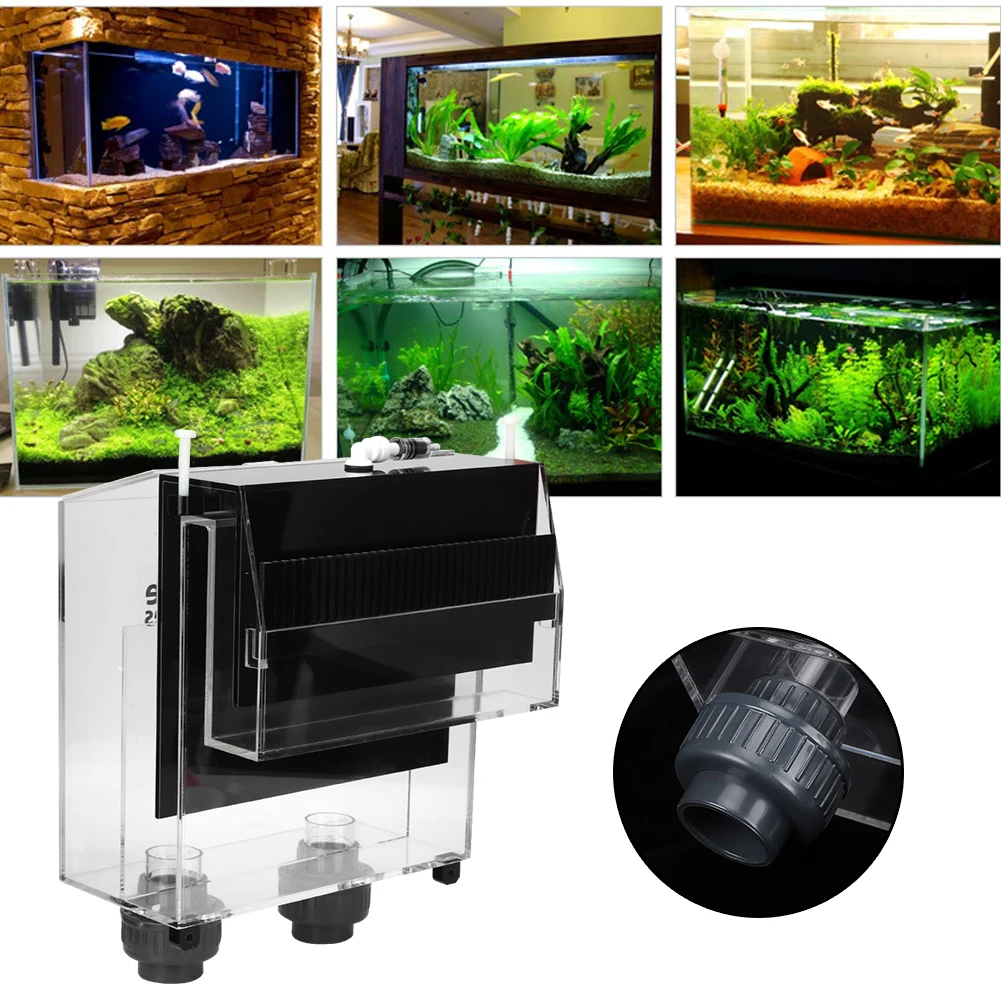 Fish  Siphon Overflow Box Siphon Overflow Box Quality Acrylic Self-start Siphon Hang On Overflow Box for Fish  Aquarium