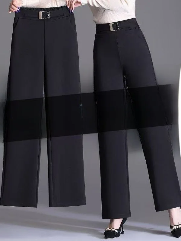 

Элегантные женские брюки-костюмные штаны с высокой талией, утягивающие, эластичные, повседневные, весенне-осенние, струящиеся, для офиса, длинные леггинсы