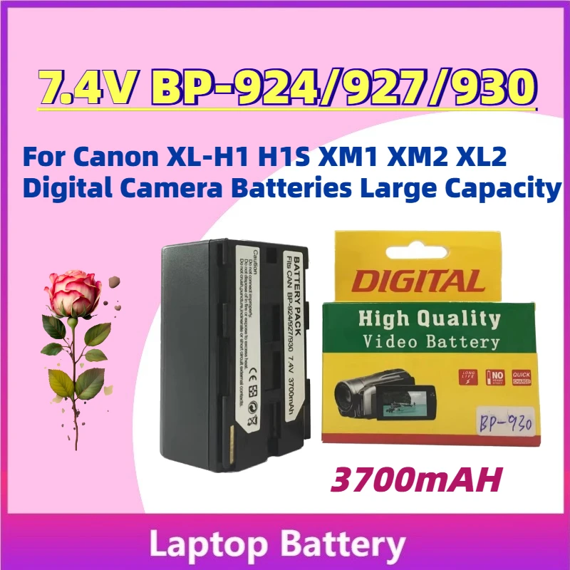 

New 3700mAh 7.4V BP-924/927/930 Rechargeable Batteries for Canon XL-H1 H1S XM1 XM2 XL2 Digital Camera Batteries Large Capacity
