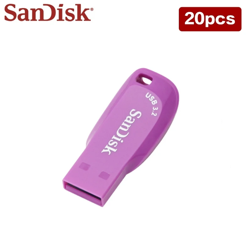 20 Stück Großhandel SanDisk USB 3.2 Flash-Laufwerk 32 GB 64 GB 128 GB Buntes Original-Stick Bis zu 100 MB/s Speicher U-Disk für Computer