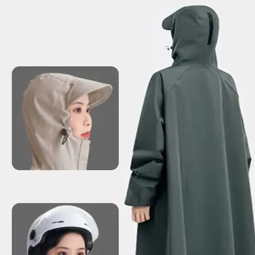 Thicken Oxford Waterproof Rain Gear Rain Poncho Long Raincoat Loose Oversized Hooded Rainwear Unisex Outdoor Fashion Rain Coat
