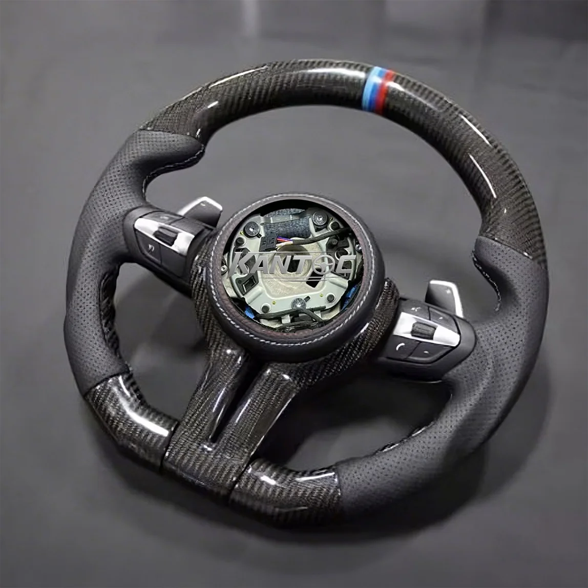 M Sport Modified LED Suede Carbon Fiber Full Set Steering Wheel for BMW X3 X4 X5 F10 F20 F30 F11 F44 F13 F15 F85 F23 Upgrade - view 5