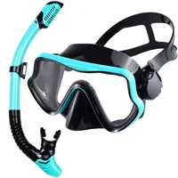 Máscara de buceo, juego de snorkel para adultos, vidrio templado, equipo de snorkel panorámico profesional, Kit de snorkel de Entrenamiento de natación