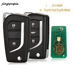 jingyuqin 2/3 Buttons Smart Remote Car Key Fob 315Mhz For Toyota Corolla Levin Auris 2012-2017 Toy48/Toy43/Va2 Blade