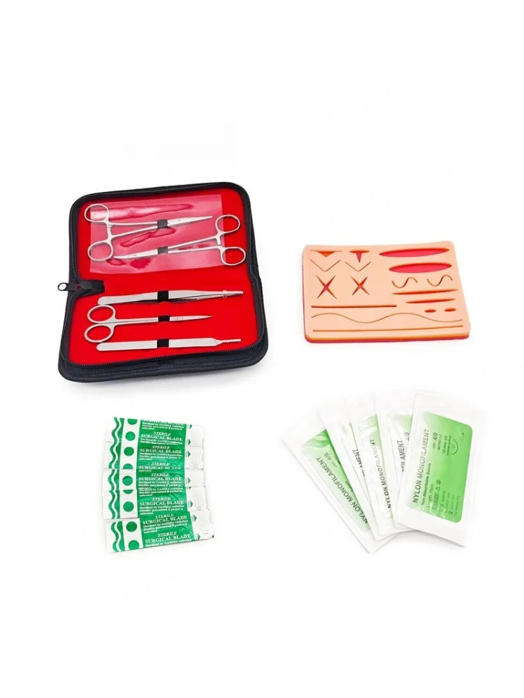 Medical Suture Training Kit Silicone Simulated Skin Suture Pad Model Surgical Practice Instrument  Student Training Accessories