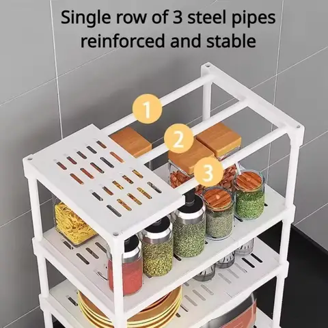 डबल लेयर एंटी स्लिप स्टोरेज रैक सीज़निंग रैक किचन ओवन रैक माइक्रोवेव ओवन पॉट स्टोरेज रैक नमी-प्रूफ स्टोरेज रैक 8 best sales माइक्रोवेव रैक - №5