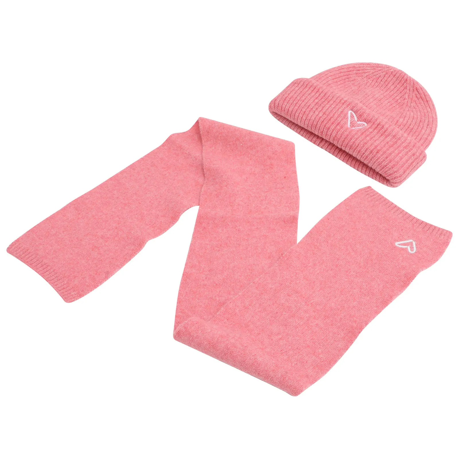 مجموعة واحدة من القبعة الدافئة الصغيرة المطرزة على شكل قلب، ملابس شتوية مريحة وناعمة للاستخدام الخارجي، إكسسوارات ديكور مريحة