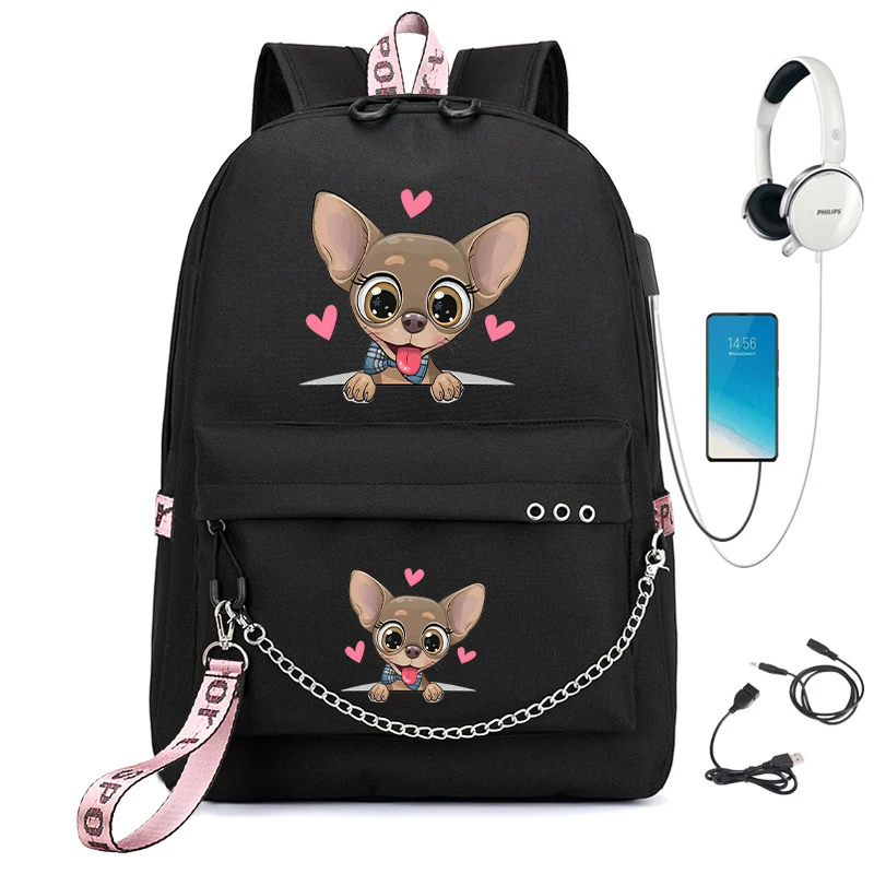 Mochila escolar de dibujos animados para niños y niñas, Bolsa Escolar de dibujos animados, Usb, animales, Manga