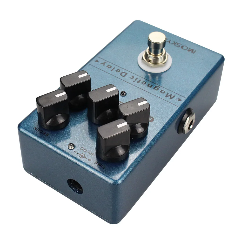 Moskyaudio Magnetic Delay Echo Guitar Effect Pedal True Bypass 5 Knobs Distortion Pedal Overdrive Effect Processors DJ Equipment