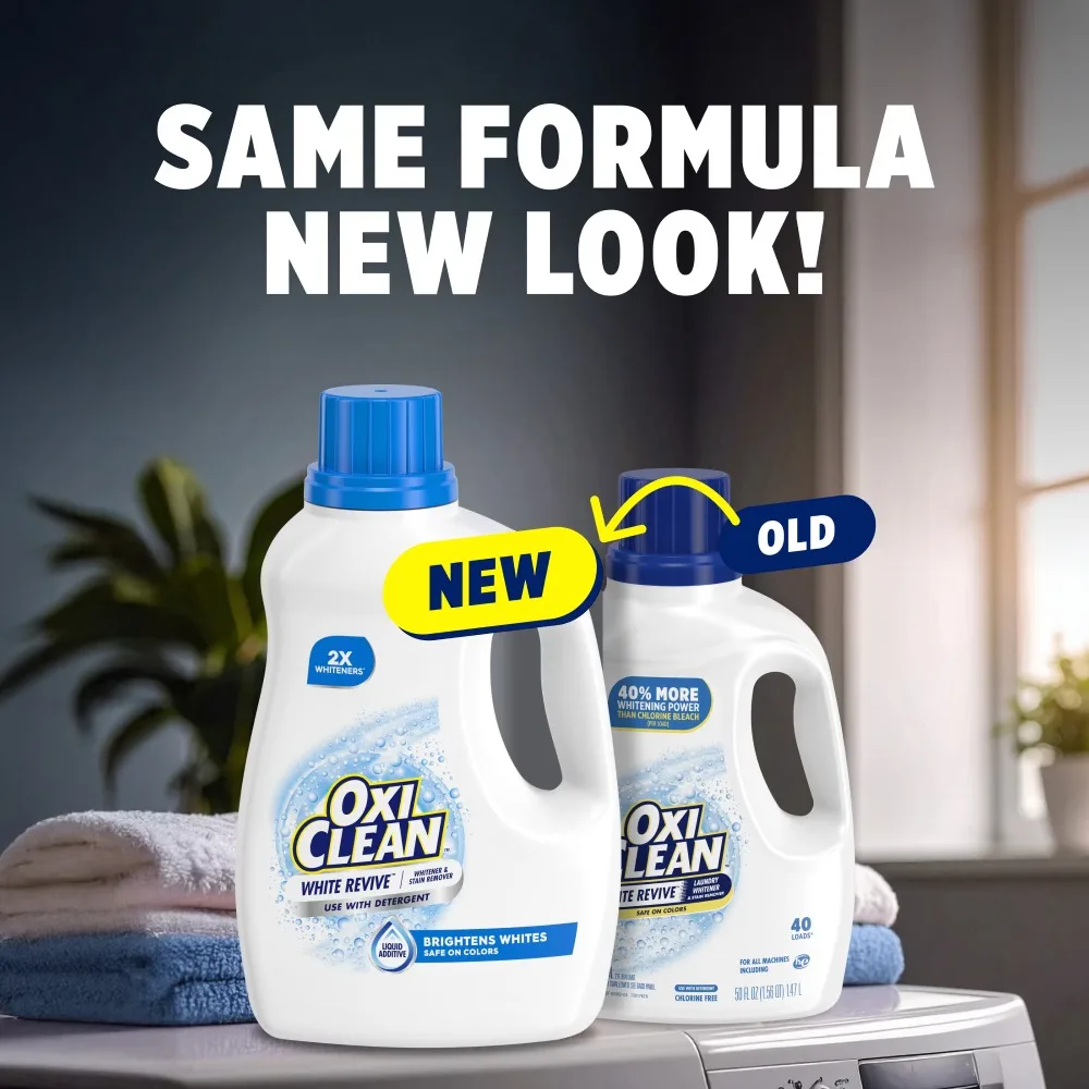 Laundry Whitener and Stain Remover Liquid for White Clothes Revive Fabric Brightener 66 Fl Oz