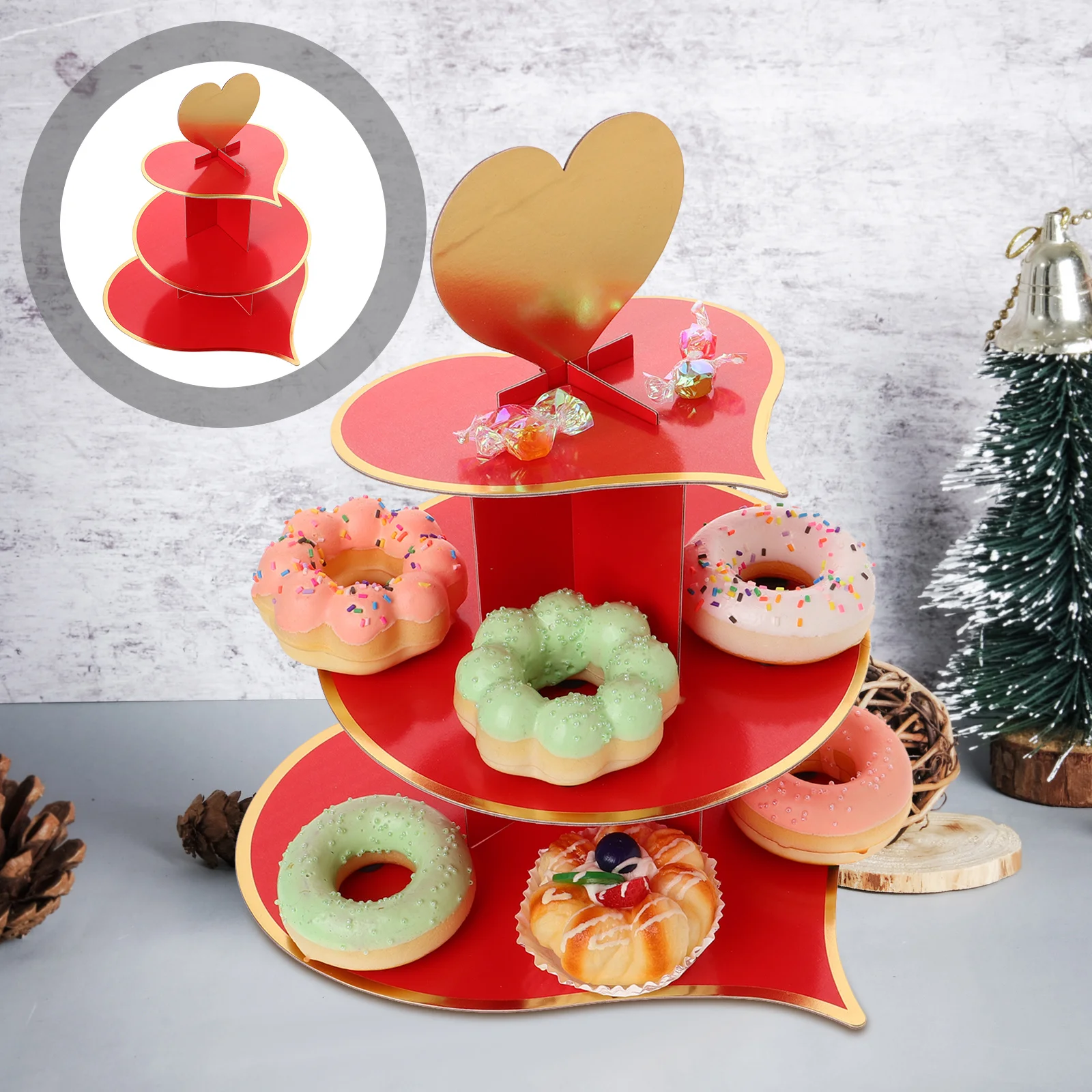 

Dessert Display Rack Vibrant Color Disposable Three-Layer Cupcake Holder Party Tier Cake Stand Wedding Cupcake Display Stand