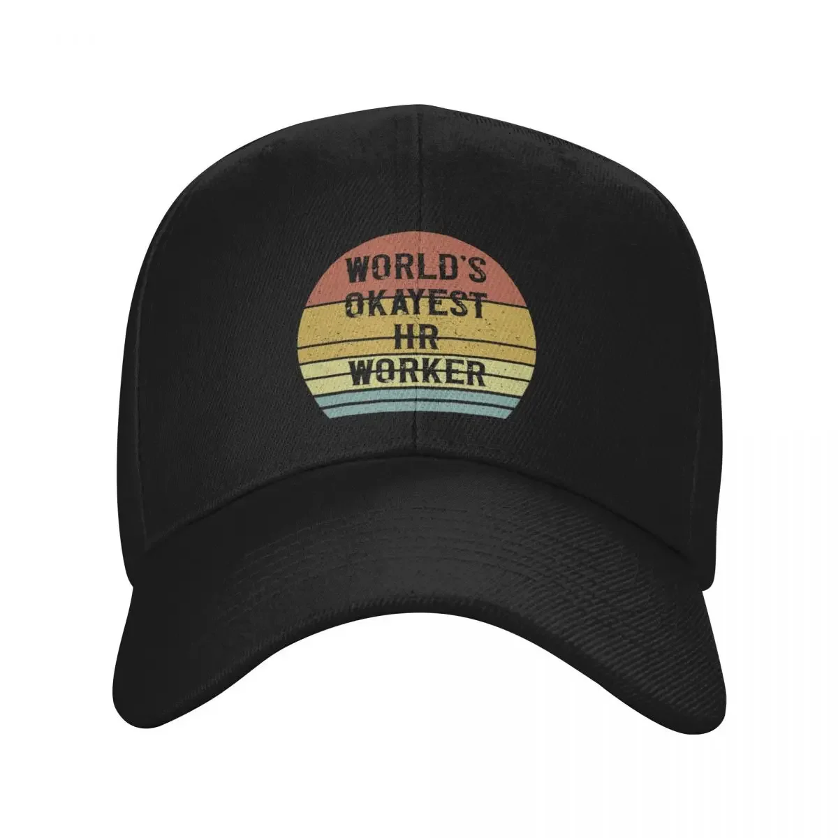 

World's Okayest Human Resource Worker Baseball Cap Big Size Hat Unique hats hard hat tea Hat Female Men's