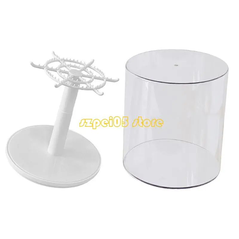 

45BE Rotating Clear Storage Display Stand for Pendants Perfect for Collectors and Home Decoration Enthusiasts