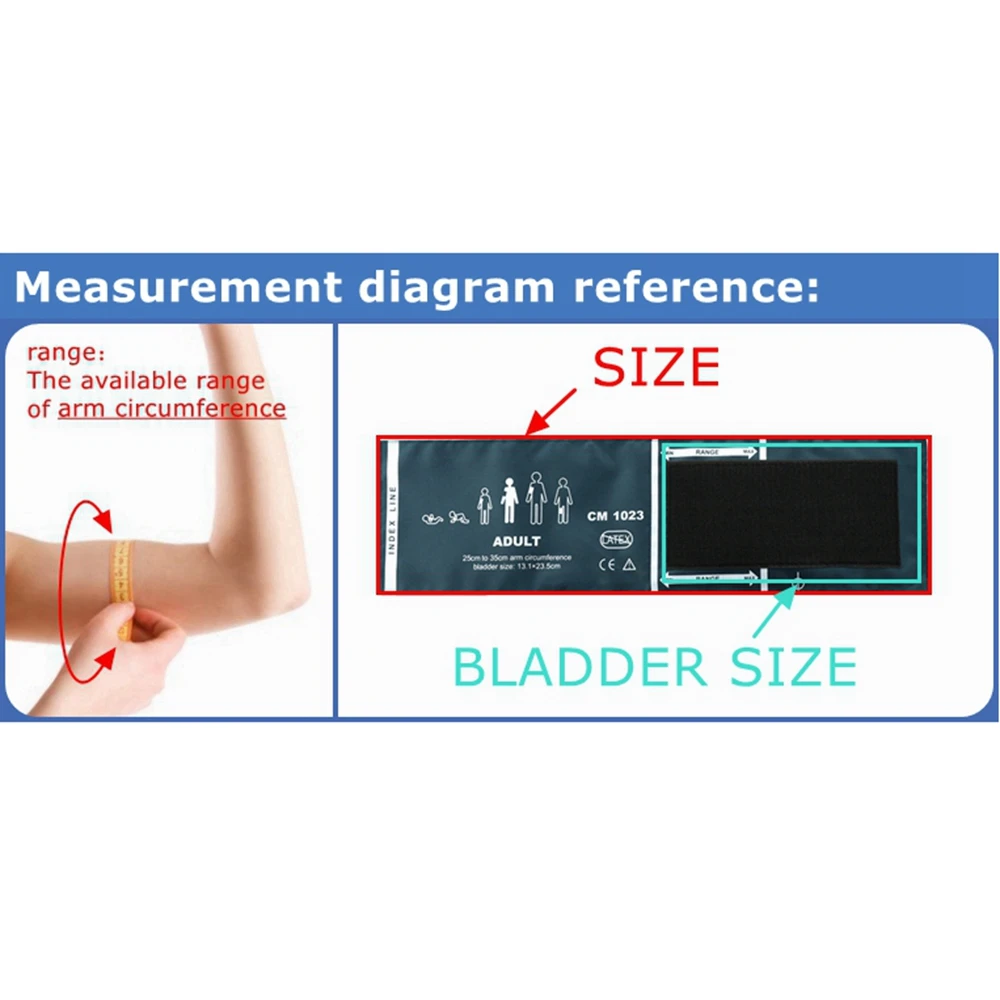 Manguito de presión arterial para brazo, Monitor de correa NIBP, tonómetro, manguera de aire de un solo tubo para máquina de monitor mindray * s EDAN BIOLIGHT COMEN