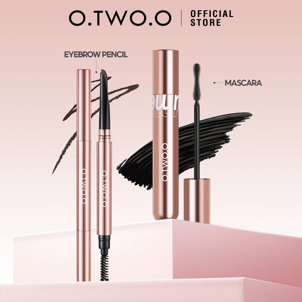 O.TWO.O 2 szt. Zestaw do makijażu oczu wodoodporny, wydłużający, długotrwały, odporny na rozmazywanie, odporny na pot, zestaw do makijażu Longwear