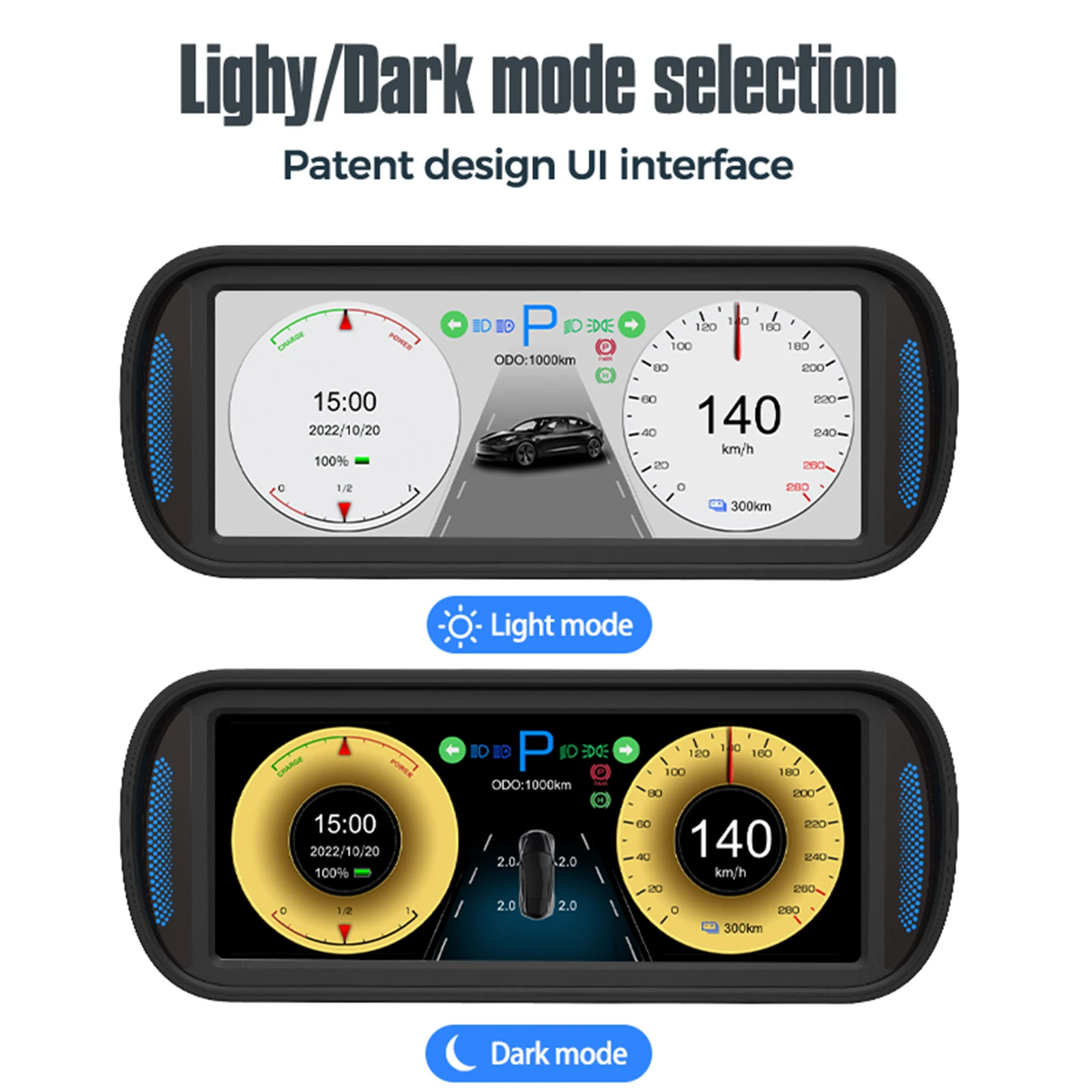 6.8-inch Dashboard Left/Right Turn Signals Total Mileage Speed Real Time Display Fit for CarPlay and Android Auto Intelligent Dashboard for Model Y 2019-2025  for Model 3 2021-2025