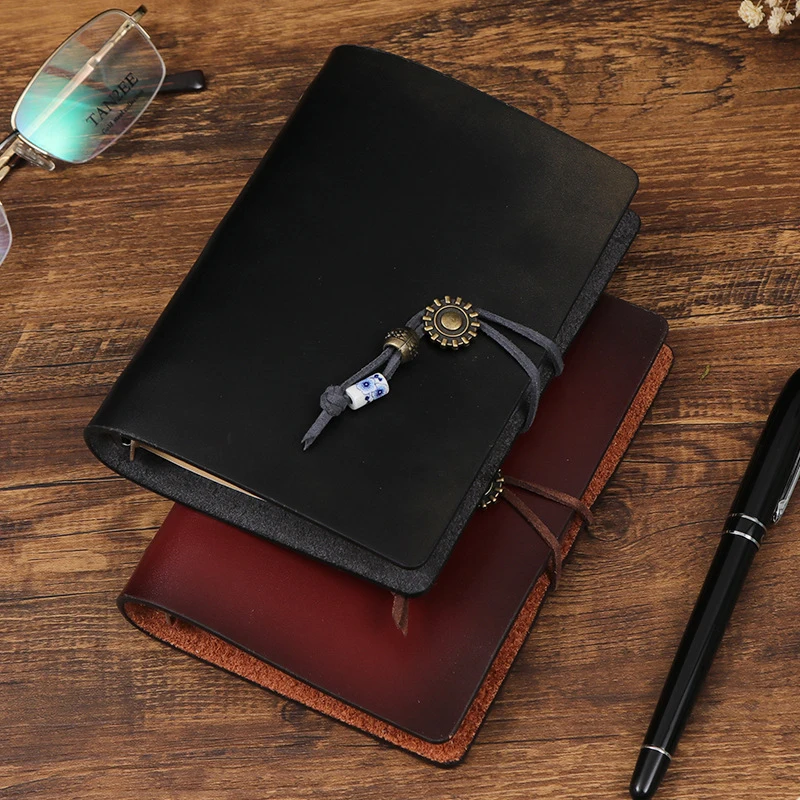 Retro Portable Small Loose-leaf Notebook Travel Ledger 5-inch 6-hole Notepad Wrong Question Book Study Office Diary Stationery