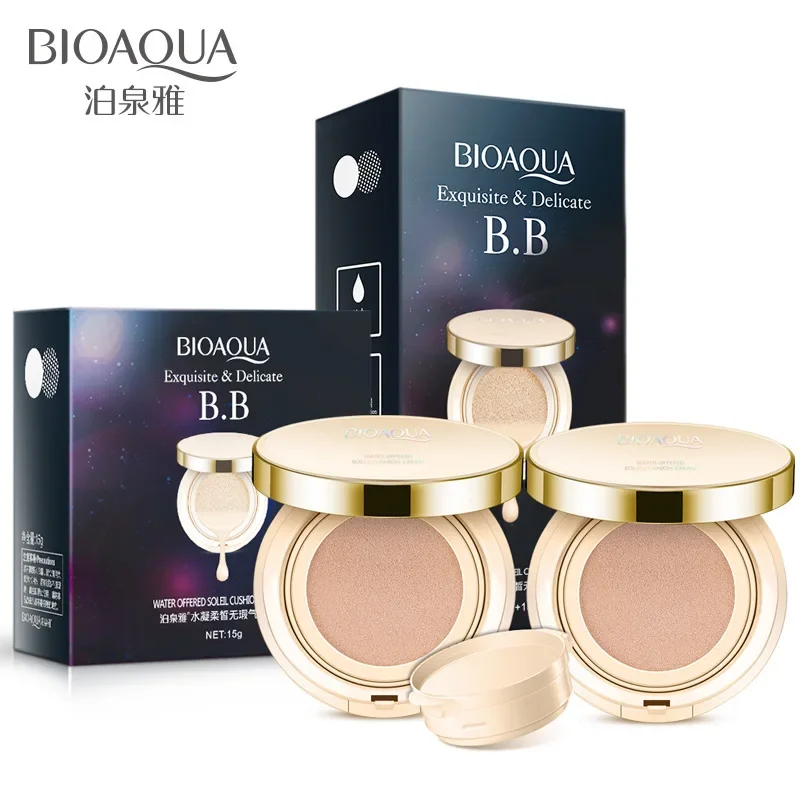 BIOAQUA Air Cushion BB Cream Brighten Concealer Moisturizer Foundation Face Whitening Makeup Facial Base Perfect Cover Cosmetics