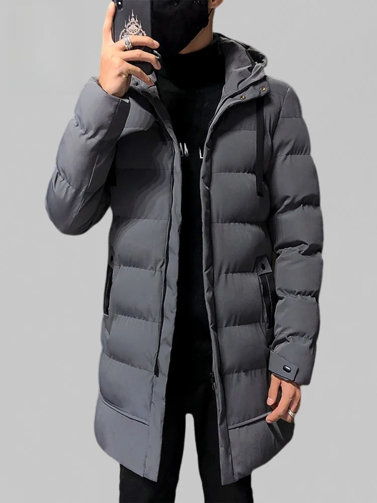 

Lormen Мужское пуховое хлопковое пальто средней длины с капюшоном Jaet Thi, теплое зимнее морозостойкое пальто, повседневное повседневное пальто из полиэфирного волокна на молнии