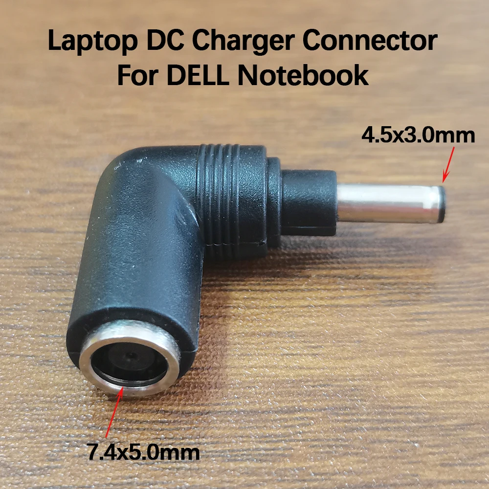 1x DC-Stecker 7,4x5,0mm Buchse auf 4,5x3,0mm Stecker DC-Stromanschluss Winkelstecker DC-Adapter Laptop-Ladegerät-Anschluss für DELL Notebook – Detail 1