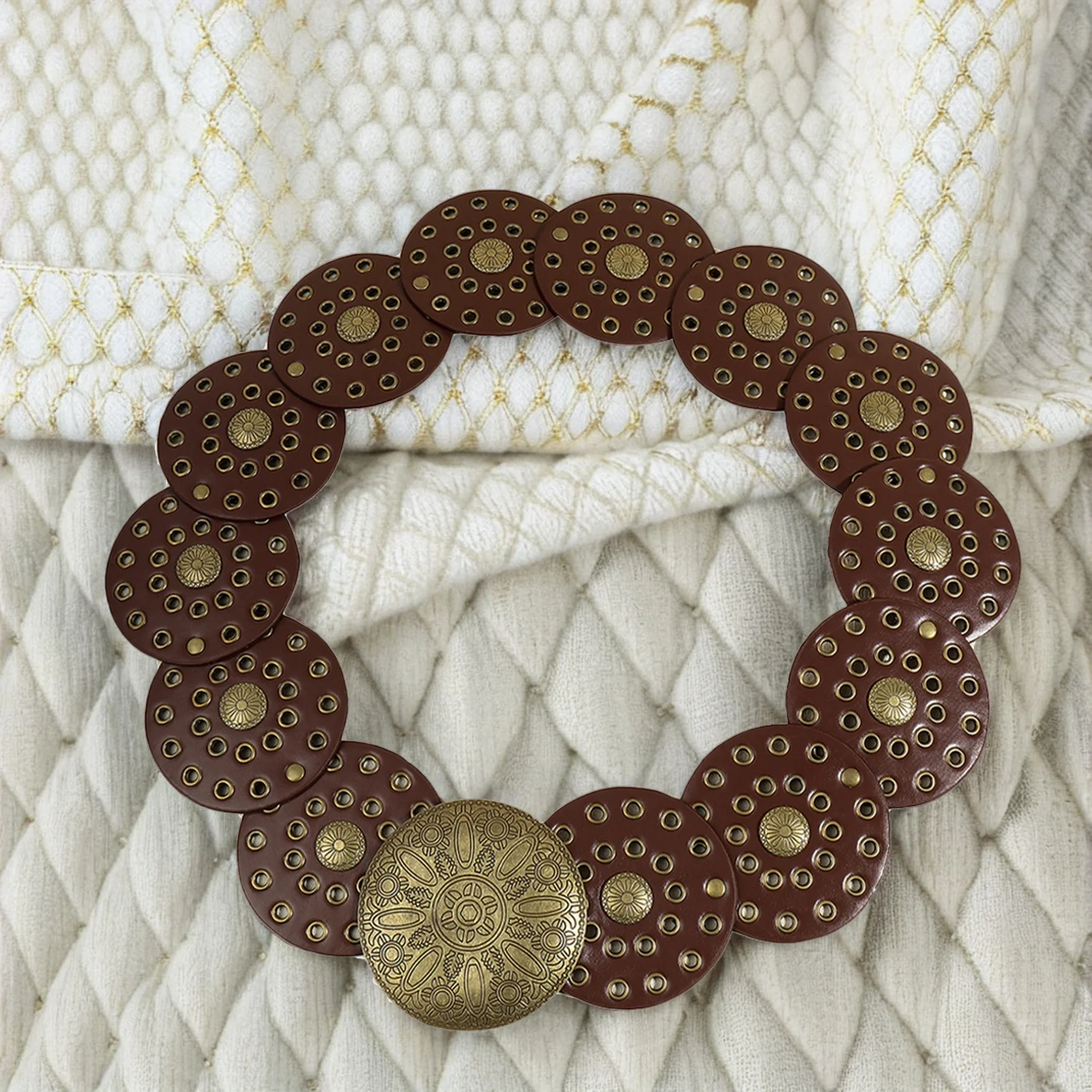 حزام الخصر الرجعية للنساء مبالغ فيه حزام القرص فساتين راقية ملحق خمر مجوهرات للجسم حزام الخصر ديكور