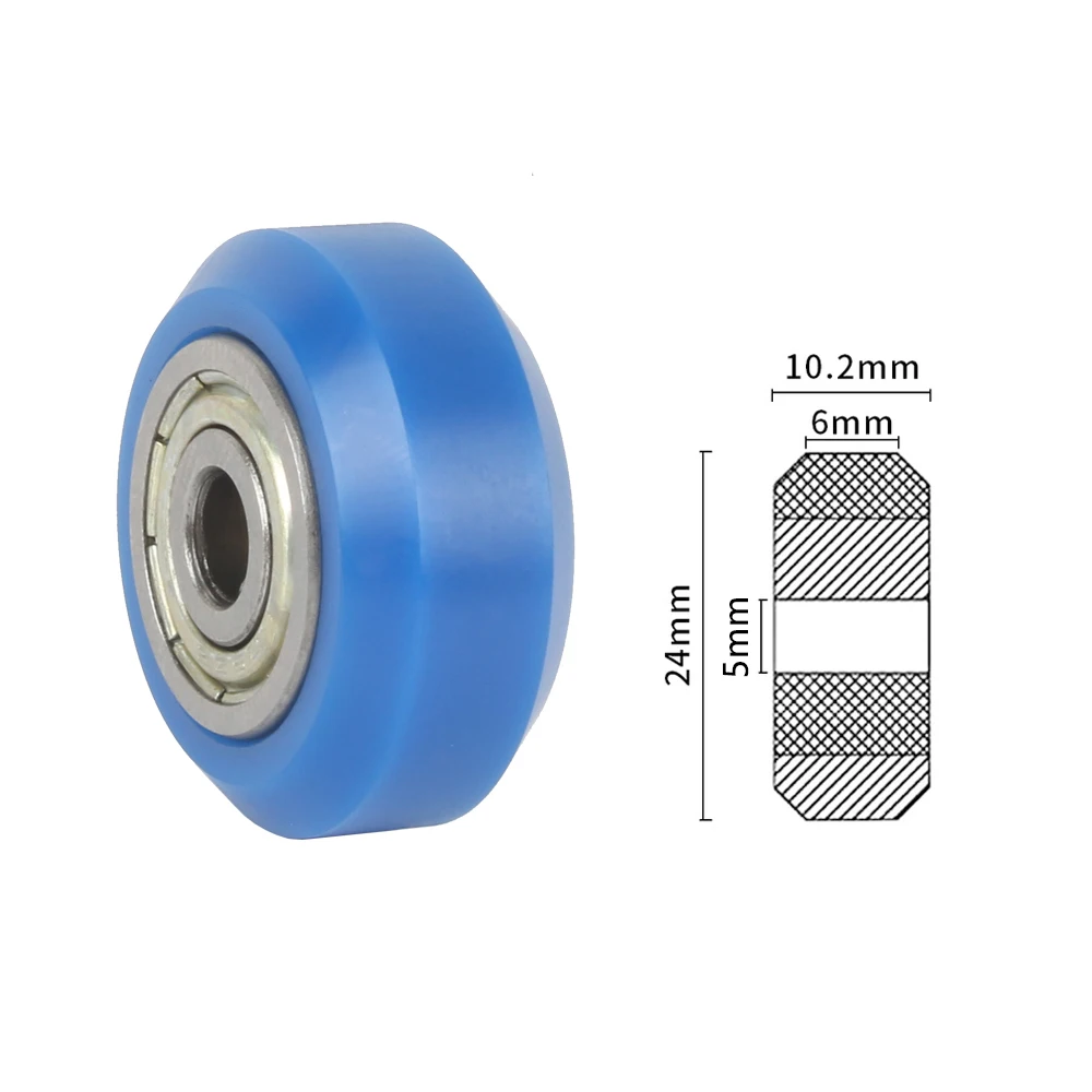 8pcs Upgrade V Solid POM Wheels OD 24mm Rollers Gantry Pulley Double Bearings F Ender3 V2 Neo3/S1/Pro, Ender5 3D Printer, (Blue)