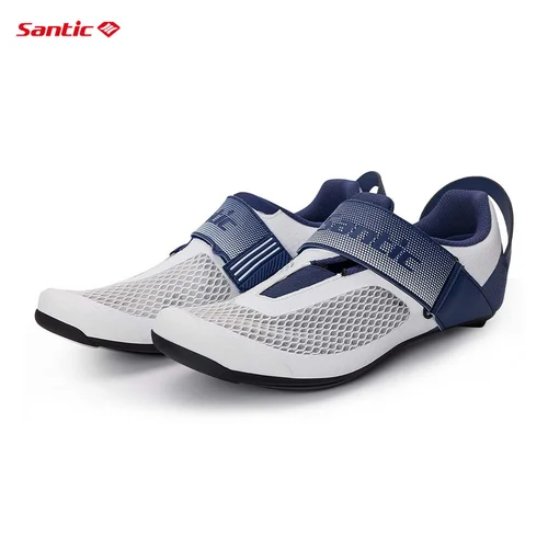 Santic zapatos de ciclismo para hombre suela de nailon zapatos deportivos de triatlón tela de malla transpirable deportes al aire libre zapatos de ciclismo WMS24051