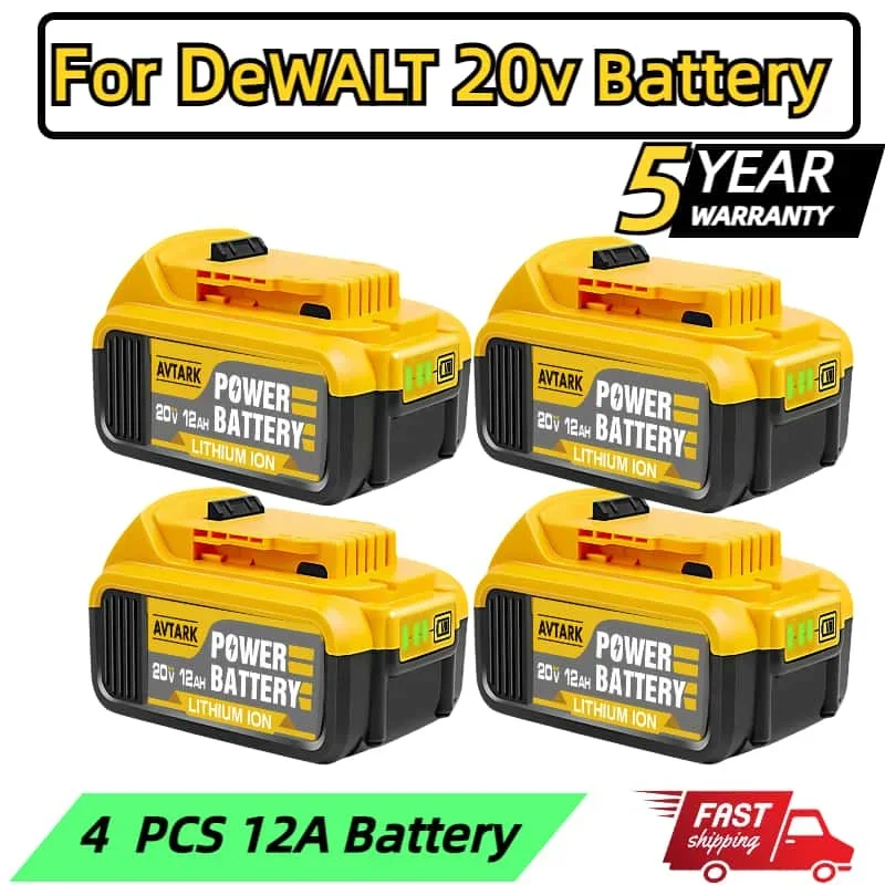 

100% New Original 12000mAh 20V for Dewalt Power Tool Battery DCB206 20V 12.0Ah Battery DCB206 20V Battery DCB205 DCB204-2