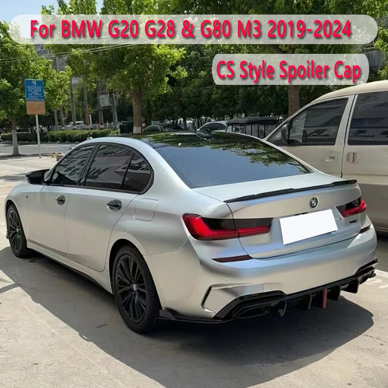 

CS Style Spoiler Cap for BMW 3 Series G20 G80 M3 G28 M- Sport 2019-2024 320i 330i M340i Rear Trunk Boot Roof Lip Spoiler Tuning