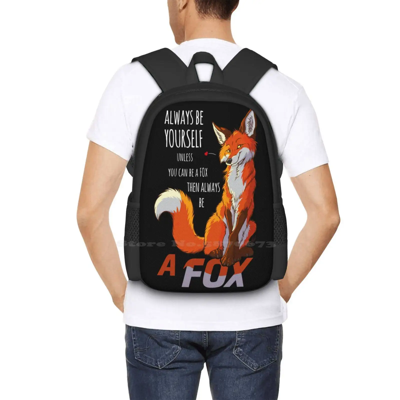 Always Be A Fox-Dark Fundos Mochilas para Adolescentes Escolares, Meninas Sacos De Viagem