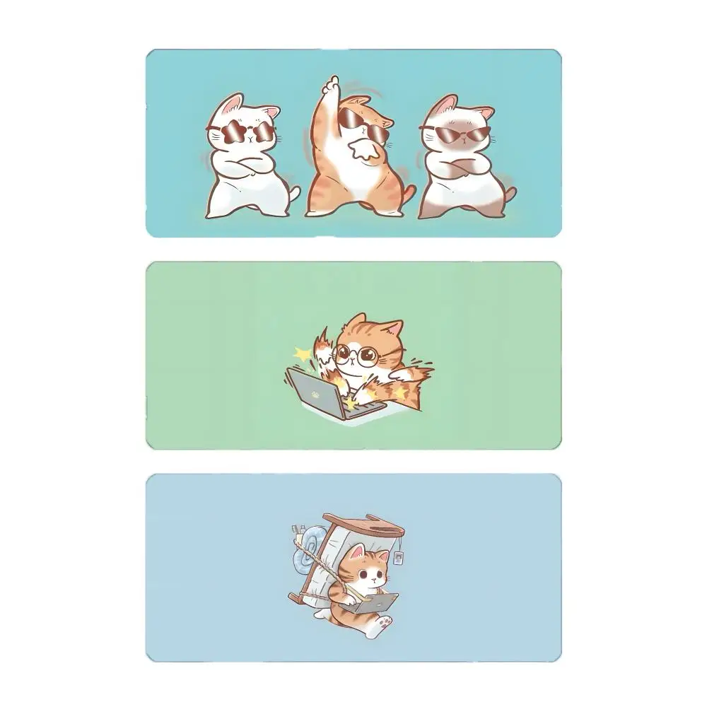 Cartoon Art Cartoon Cute Cat Picture For Wake Up Mouse Pad Large Gaming Mousepad with Stitched Edges Thickened Desk Mat PC
