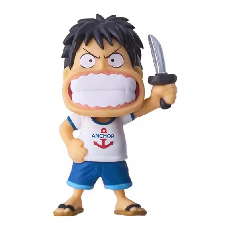 BANDAI Anime One Piece Monkey D. Luffy GASHAPON Christmas Gifts for Children Genuine Action Figure Model Toys in Shelf