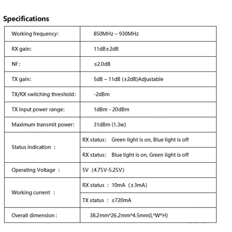 868Mhz For Lora Signal Booster Transmitting & Receiving Two-Way Power Amplifier Signal Amplification Module