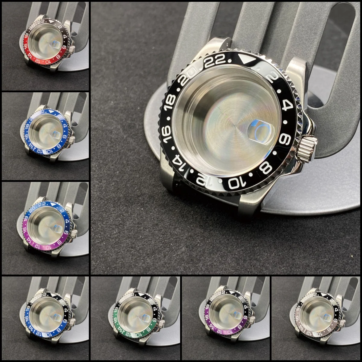 NH35 40mm watch case Sapphire Glass Stainless Stssl case GMT/SUB 120 clicks for NH35 Mouvement Fine-tuning Pull Button Buckle