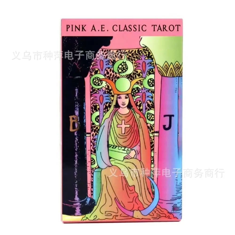 Pink A.E Classic Tarot Decks 78 Cards Divination Personal Use Tarot Deck Full English Version Oracles Deck for Girl Board Game