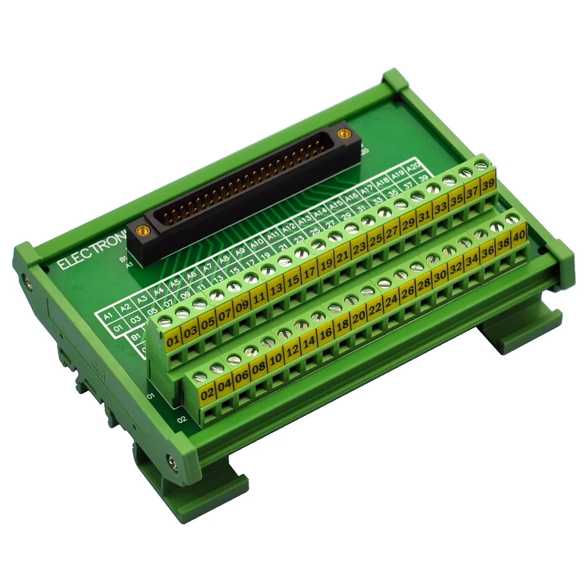 Compatible XW2B-40F5-P 40Pin Rectangular Connector-Terminal Block Conversion Module, for PLC Wiring. MD-D1235T-1