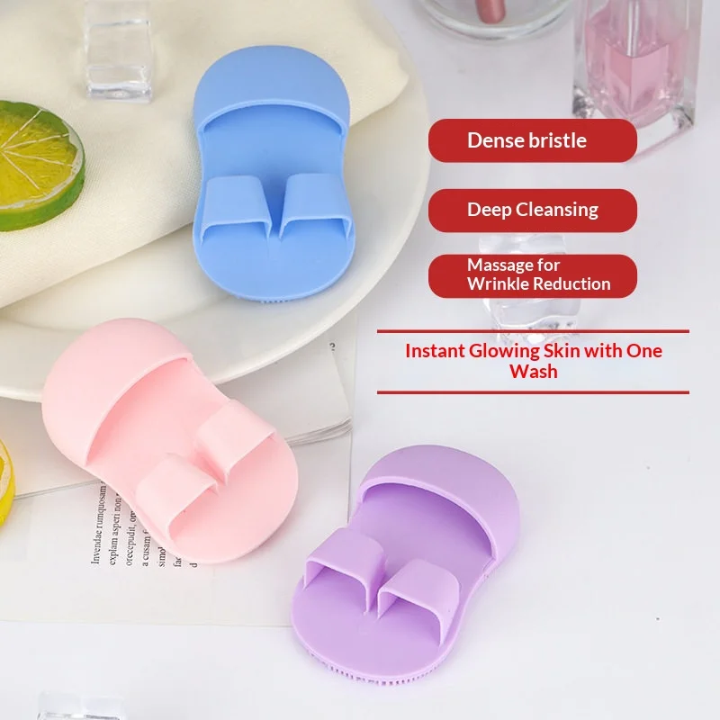 2/4PCSSilicone Finger‑Glove Face Scrubber Deep Pore Facial Cleansing Exfoliating Tool For Dead Skin Removal Skincare Beauty Tool