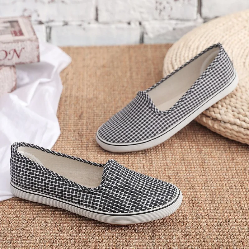 лоферы женские 2023 Ladies Comfort Bohemian Slip On Lazy Cloth Shoes Womens Flat Slip On Canvas Strap Loafers Straw Espadrilles