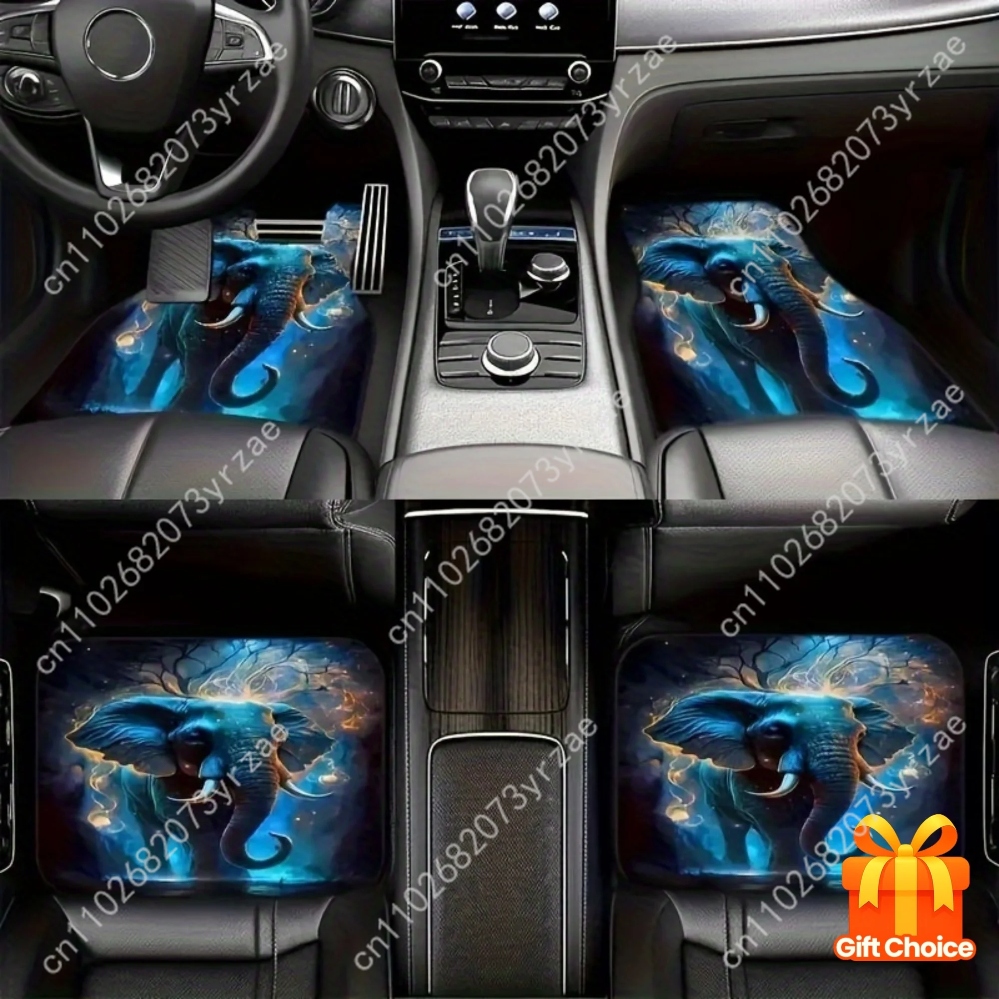 

Elegant Elephant 4pcs Universal Car Floor Mats All-Season Fashionable Auto Interio Absorbent Non-Slip Washable Car Floor Mats